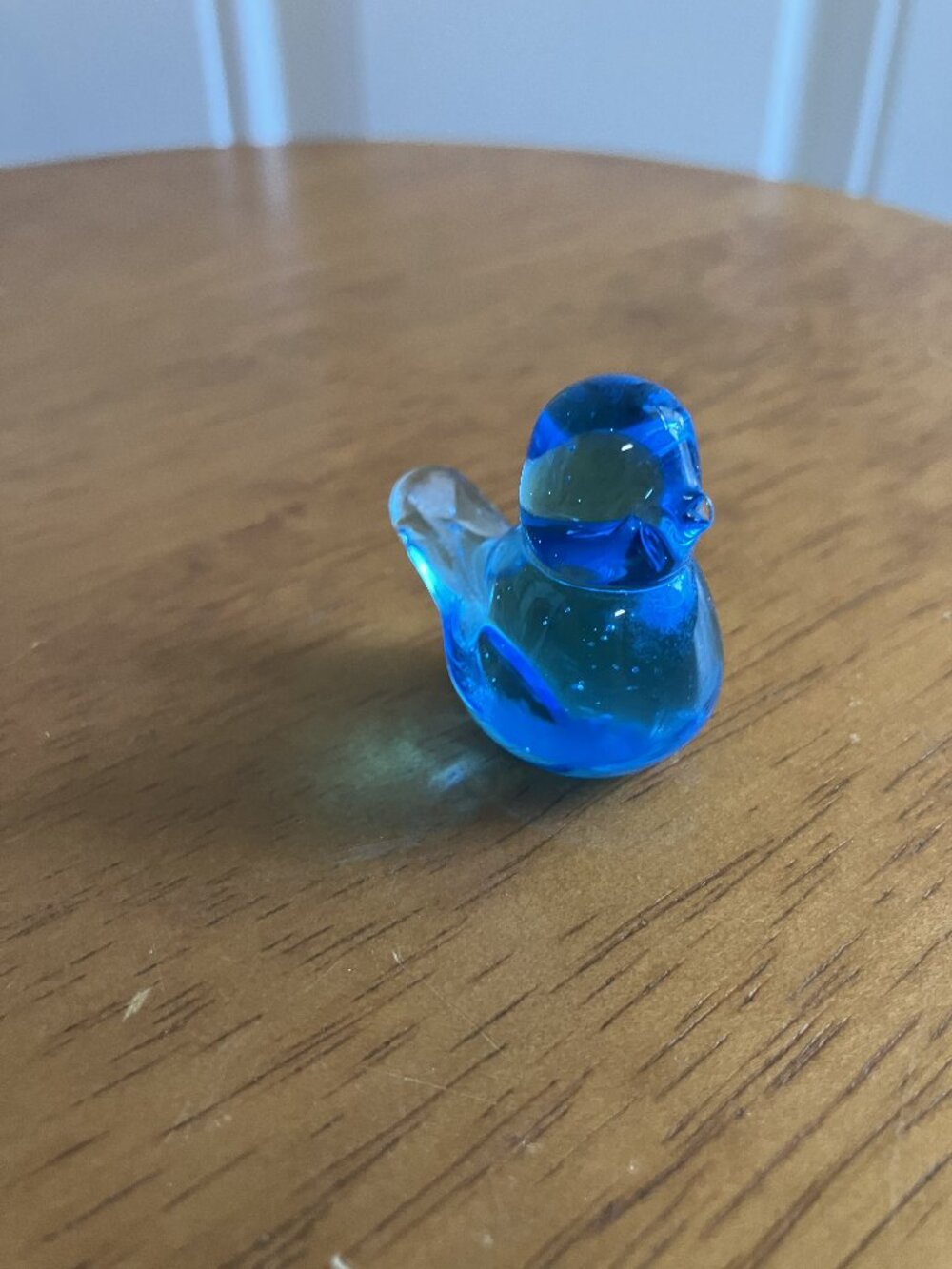 Vintage Viking Glass Blue Bird paperweight
